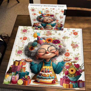 Pieci di puzzle stelle di compleanno fiorite 1000 pezzi